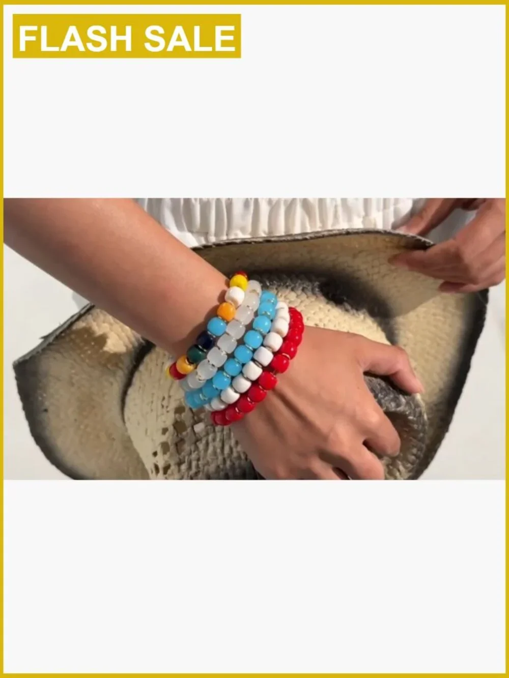 Chunky Beaded Bracelet Women Handmade Statement Jewelry Wrap